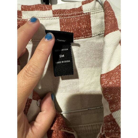 Disney Lady & The Tramp Tony's Restaurant‎ Denim Checkered Jacket Womens S - Picture 13 of 16